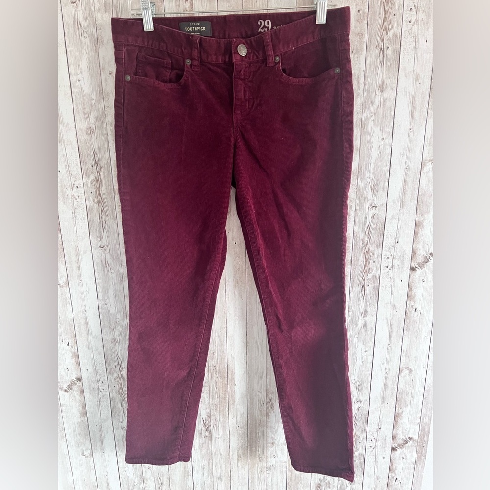 J Crew Burgundy Corduroy Pants